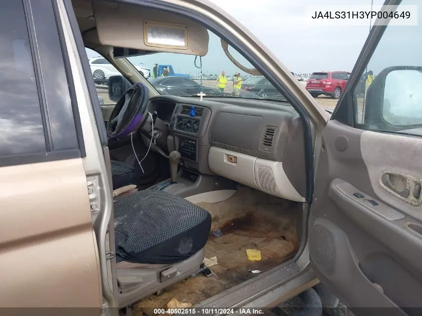2000 Mitsubishi Montero Sport Ls/Sport Xls VIN: JA4LS31H3YP004649 Lot: 40502515