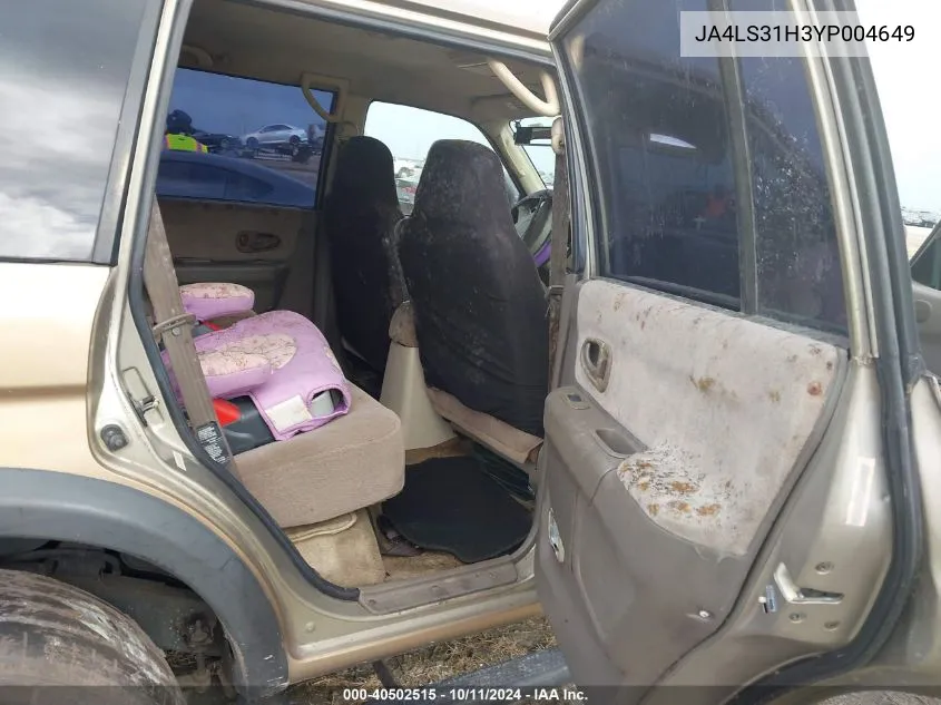 2000 Mitsubishi Montero Sport Ls/Sport Xls VIN: JA4LS31H3YP004649 Lot: 40502515