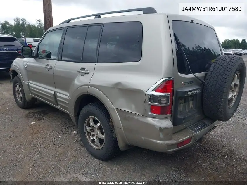 2001 Mitsubishi Montero Limited VIN: JA4MW51R61J017580 Lot: 42414735