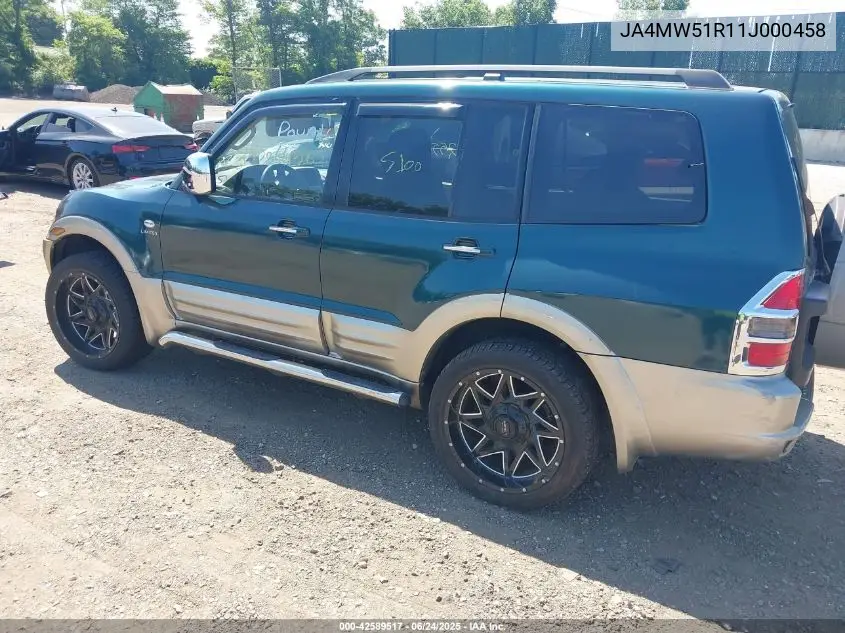 2001 Mitsubishi Montero Limited VIN: JA4MW51R11J000458 Lot: 42589517