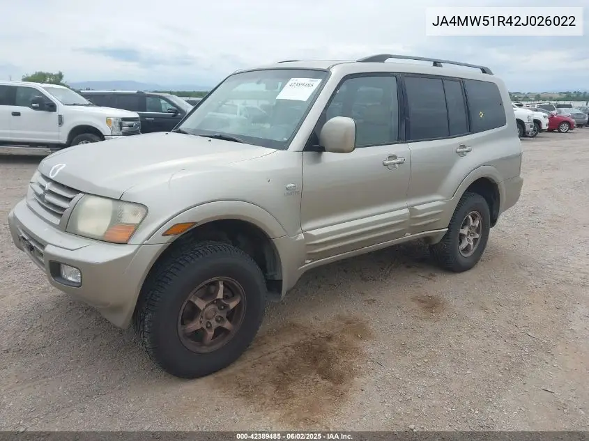 2002 Mitsubishi Montero Limited VIN: JA4MW51R42J026022 Lot: 42389485