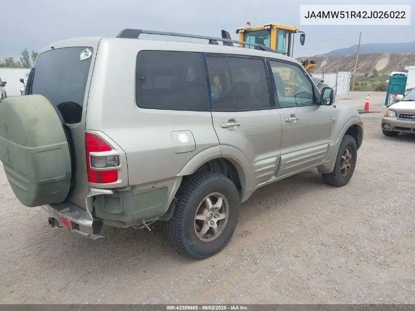 2002 Mitsubishi Montero Limited VIN: JA4MW51R42J026022 Lot: 42389485