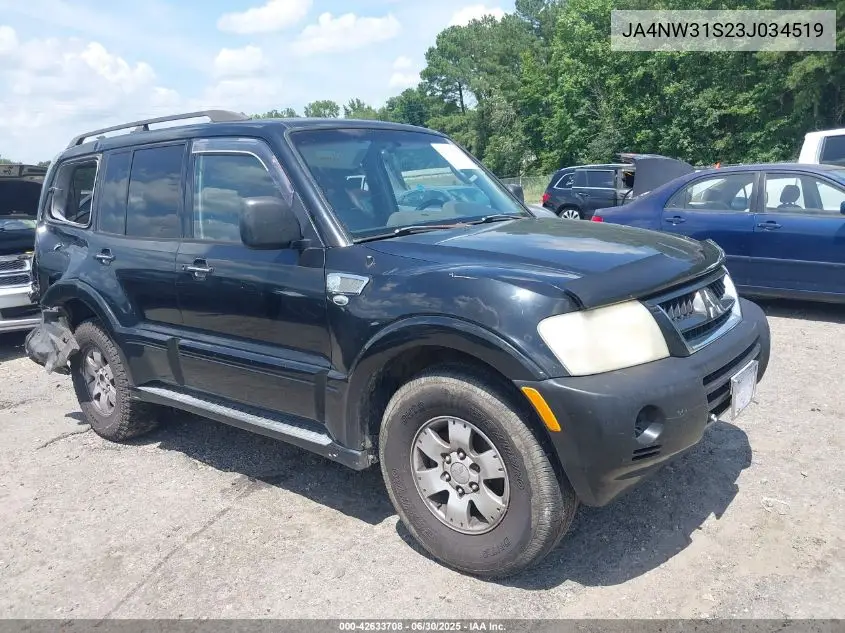 2003 Mitsubishi Montero Xls VIN: JA4NW31S23J034519 Lot: 42633708