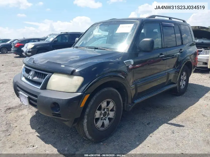 2003 Mitsubishi Montero Xls VIN: JA4NW31S23J034519 Lot: 42633708