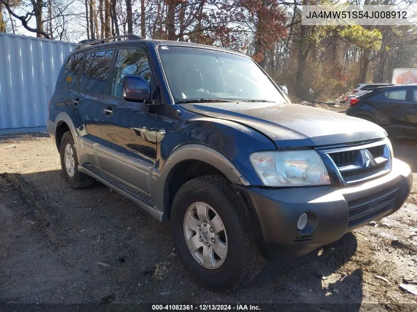 2004 Mitsubishi Montero Xls VIN: JA4MW51S54J008912 Lot: 41082361