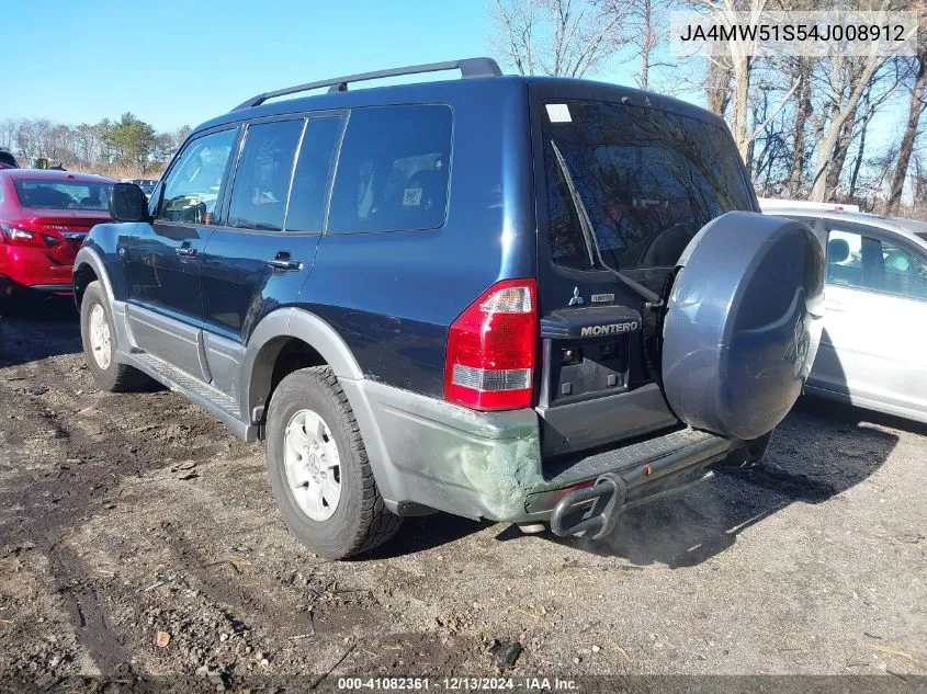 2004 Mitsubishi Montero Xls VIN: JA4MW51S54J008912 Lot: 41082361