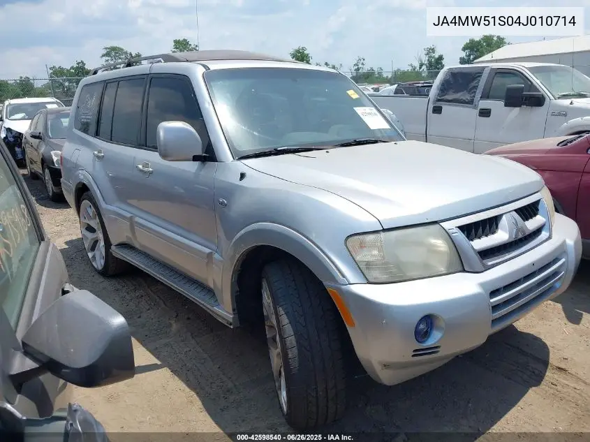 2004 Mitsubishi Montero Xls VIN: JA4MW51S04J010714 Lot: 42598540