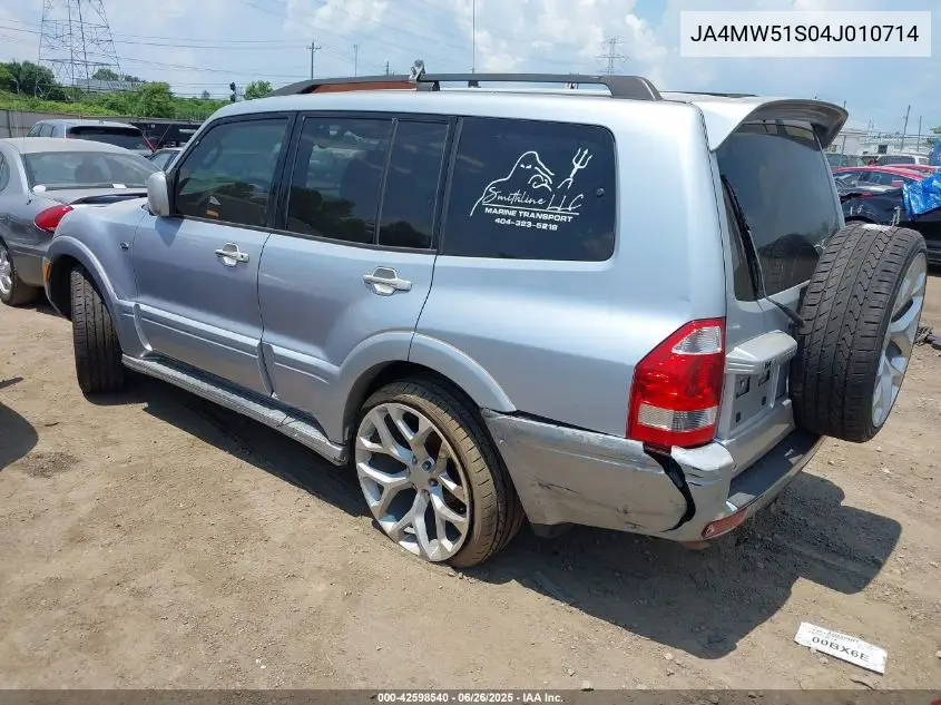 2004 Mitsubishi Montero Xls VIN: JA4MW51S04J010714 Lot: 42598540