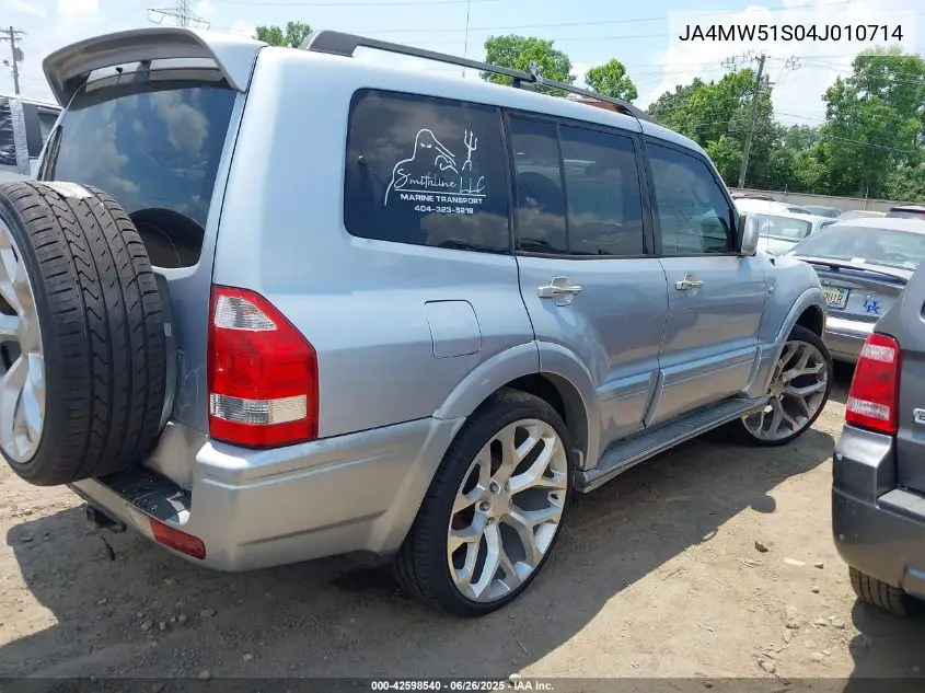 2004 Mitsubishi Montero Xls VIN: JA4MW51S04J010714 Lot: 42598540