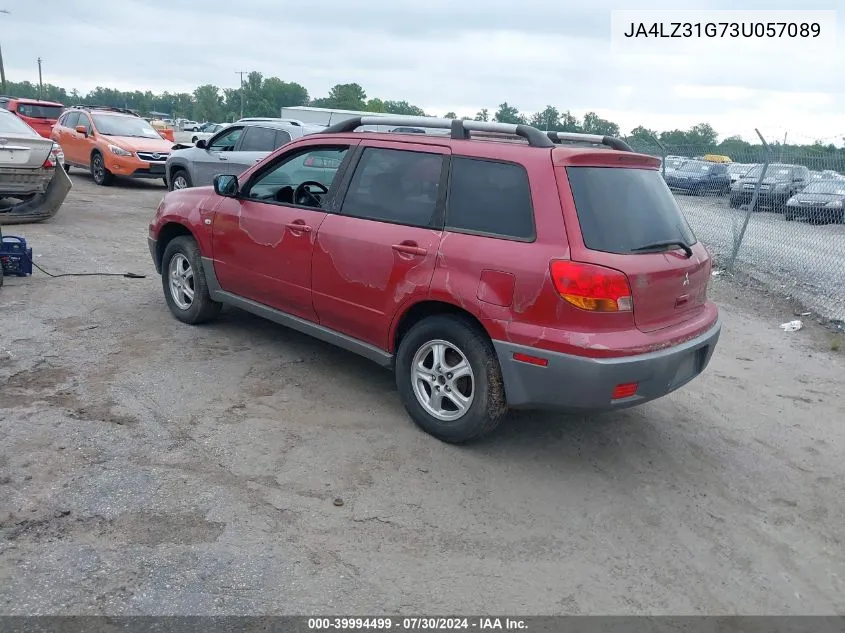 2003 Mitsubishi Outlander Ls VIN: JA4LZ31G73U057089 Lot: 39994499