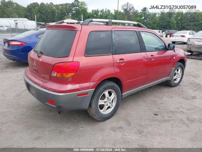 2003 Mitsubishi Outlander Ls VIN: JA4LZ31G73U057089 Lot: 39994499