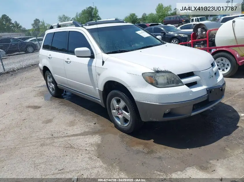 2003 Mitsubishi Outlander Xls VIN: JA4LX41G23U017787 Lot: 42144708
