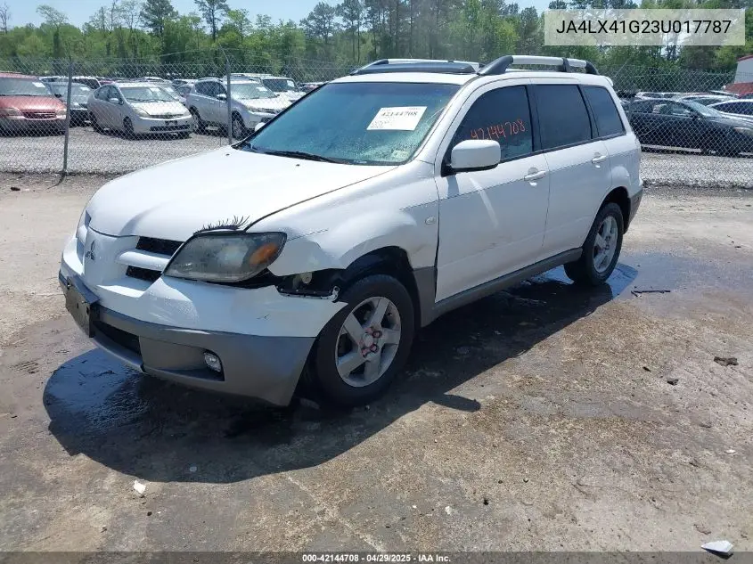 2003 Mitsubishi Outlander Xls VIN: JA4LX41G23U017787 Lot: 42144708