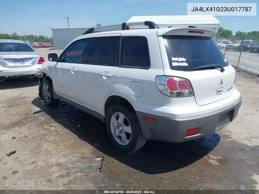 2003 Mitsubishi Outlander Xls VIN: JA4LX41G23U017787 Lot: 42144708