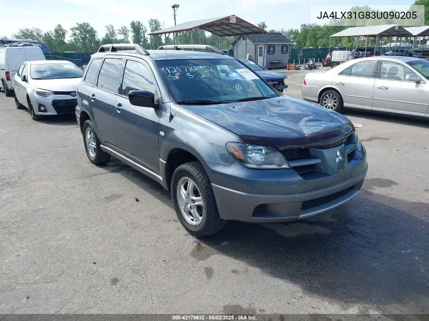 2003 Mitsubishi Outlander Ls VIN: JA4LX31G83U090205 Lot: 42178632