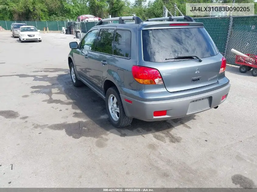 2003 Mitsubishi Outlander Ls VIN: JA4LX31G83U090205 Lot: 42178632