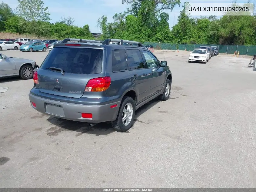 2003 Mitsubishi Outlander Ls VIN: JA4LX31G83U090205 Lot: 42178632
