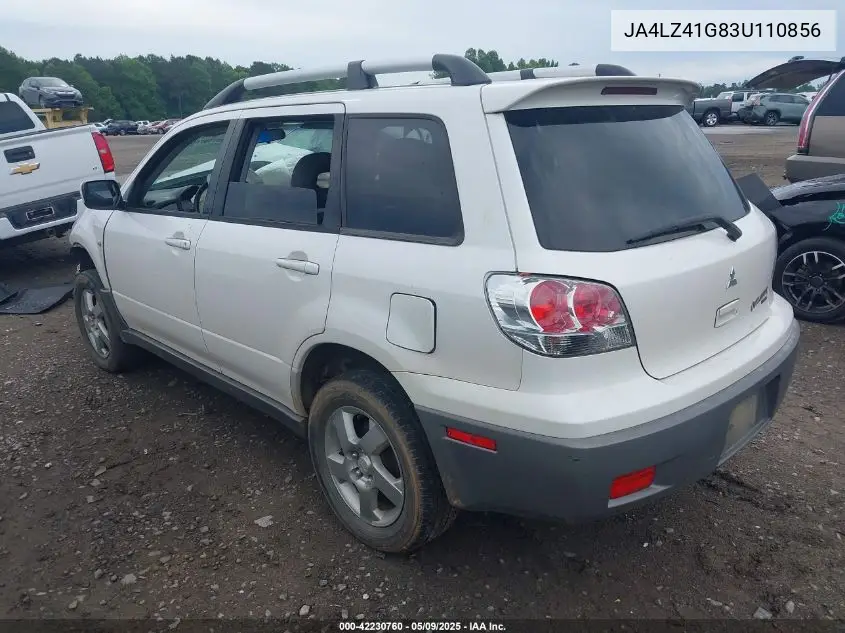 2003 Mitsubishi Outlander Xls VIN: JA4LZ41G83U110856 Lot: 42230760