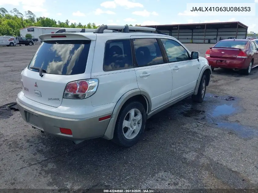 2003 Mitsubishi Outlander Xls VIN: JA4LX41G63U086353 Lot: 42244940