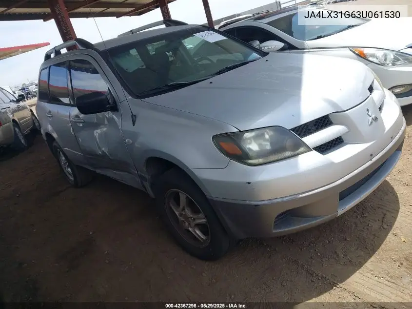 2003 Mitsubishi Outlander Ls VIN: JA4LX31G63U061530 Lot: 42367298