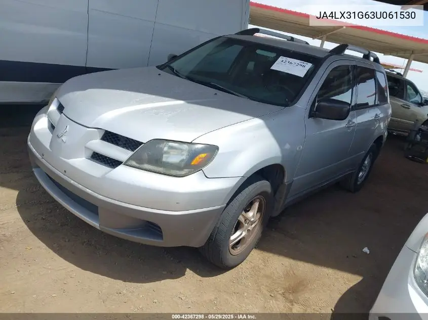 2003 Mitsubishi Outlander Ls VIN: JA4LX31G63U061530 Lot: 42367298