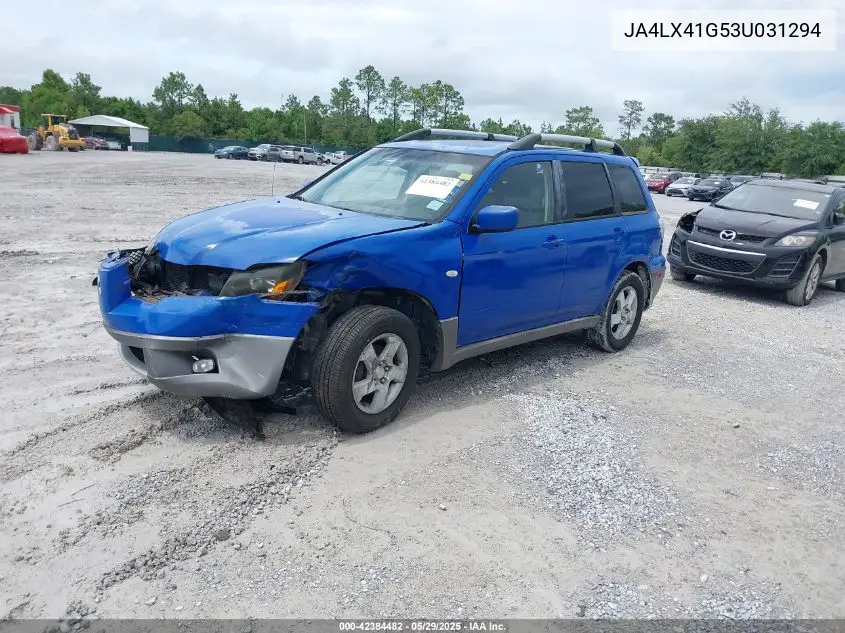 2003 Mitsubishi Outlander Xls VIN: JA4LX41G53U031294 Lot: 42384482