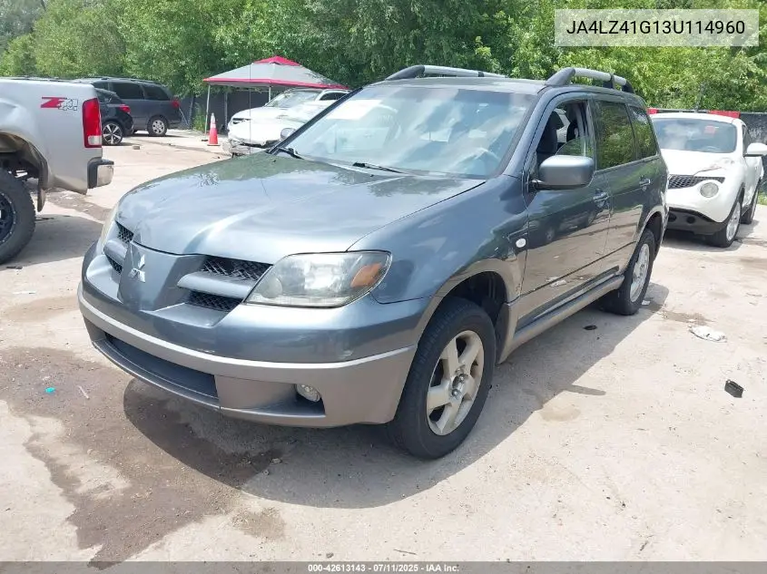 2003 Mitsubishi Outlander Xls VIN: JA4LZ41G13U114960 Lot: 42613143