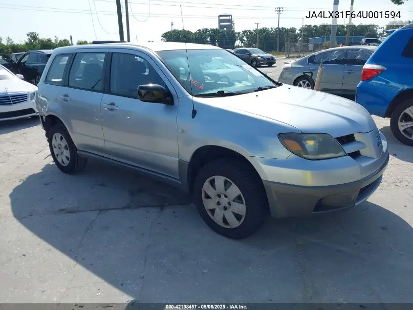 2004 Mitsubishi Outlander Ls VIN: JA4LX31F64U001594 Lot: 42198457