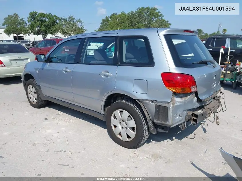 2004 Mitsubishi Outlander Ls VIN: JA4LX31F64U001594 Lot: 42198457