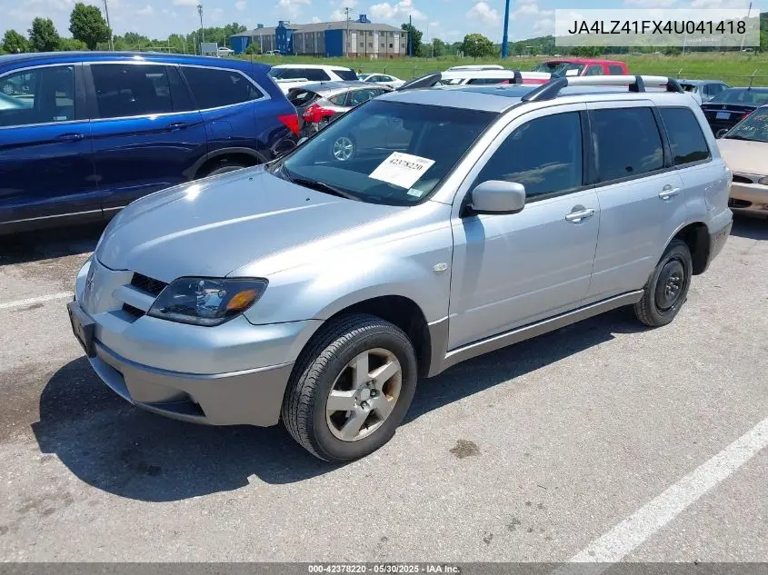 2004 Mitsubishi Outlander Xls VIN: JA4LZ41FX4U041418 Lot: 42378220