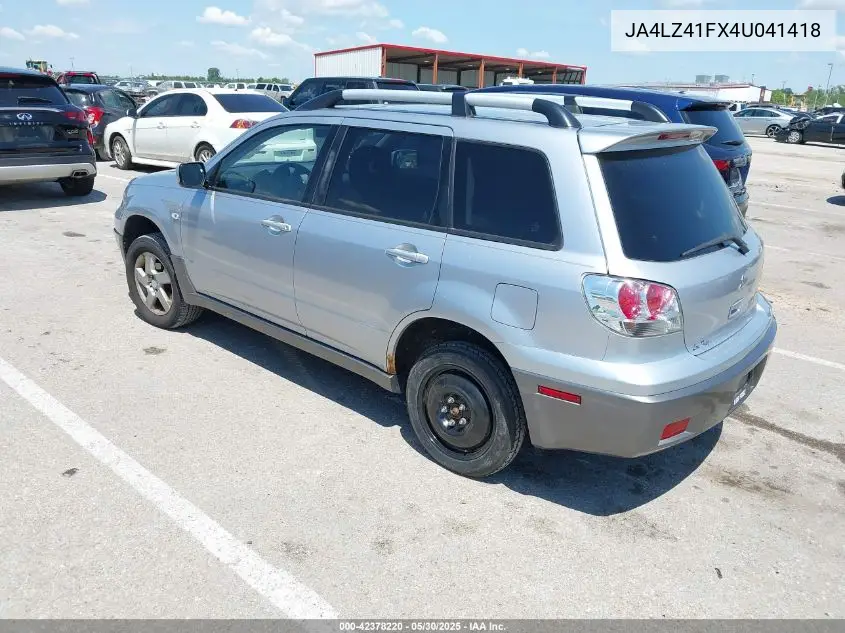 2004 Mitsubishi Outlander Xls VIN: JA4LZ41FX4U041418 Lot: 42378220