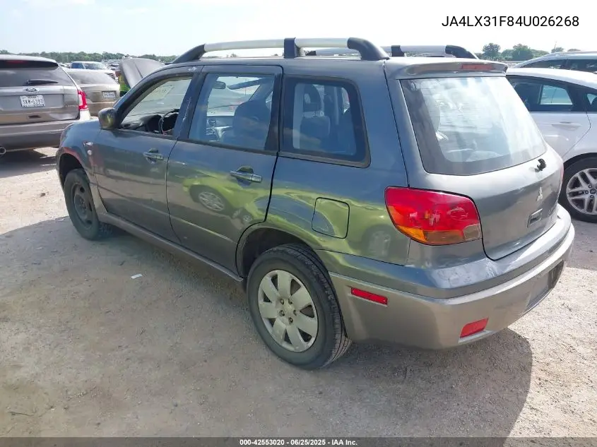 2004 Mitsubishi Outlander Ls VIN: JA4LX31F84U026268 Lot: 42553020