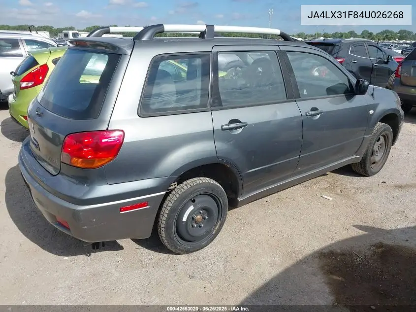 2004 Mitsubishi Outlander Ls VIN: JA4LX31F84U026268 Lot: 42553020