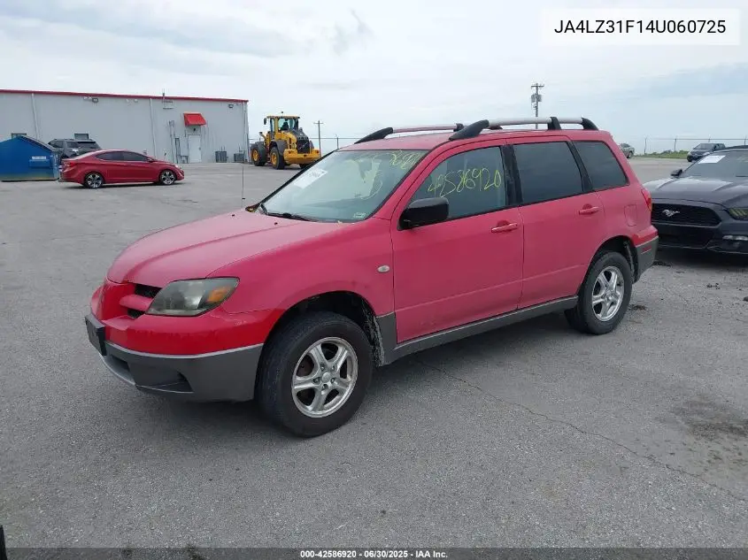 2004 Mitsubishi Outlander Ls VIN: JA4LZ31F14U060725 Lot: 42586920
