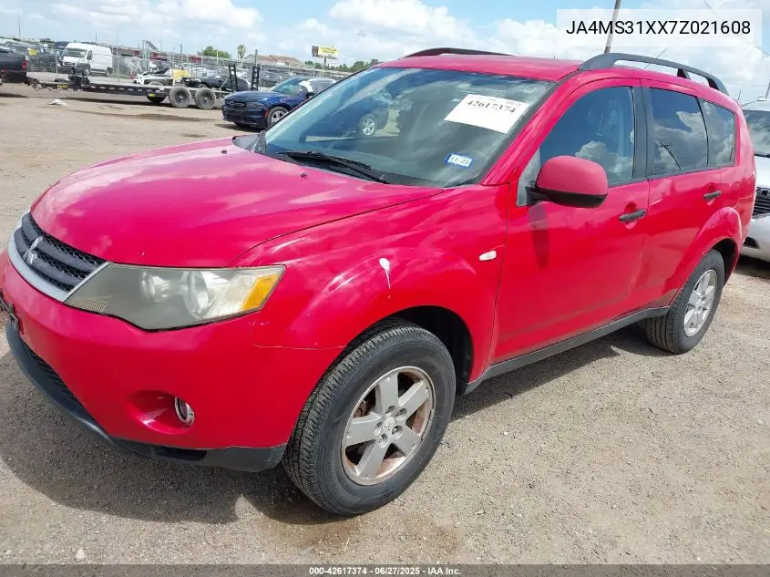2007 Mitsubishi Outlander Es/Ls VIN: JA4MS31XX7Z021608 Lot: 42617374