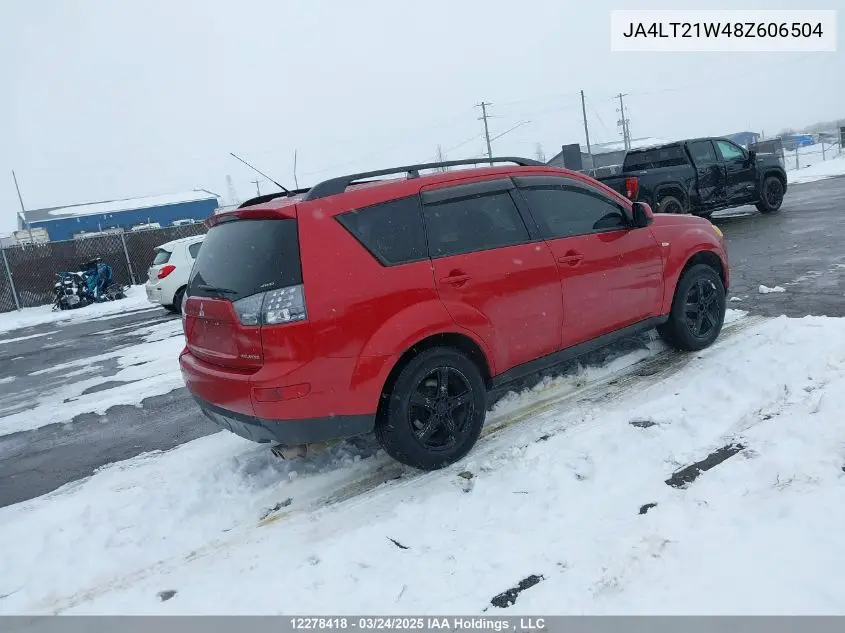 2008 Mitsubishi Outlander Es VIN: JA4LT21W48Z606504 Lot: 12278418