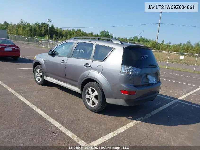 2009 Mitsubishi Outlander VIN: JA4LT21W69Z604061 Lot: 12102548