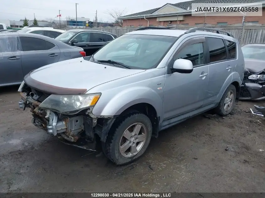 2009 Mitsubishi Outlander Ls/Xls VIN: JA4MT31X69Z603558 Lot: 12298030