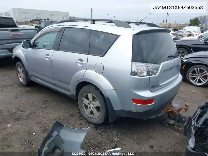 2009 Mitsubishi Outlander Ls/Xls VIN: JA4MT31X69Z603558 Lot: 12298030