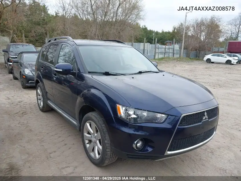 2010 Mitsubishi Outlander Xls VIN: JA4JT4AXXAZ008578 Lot: 12301348