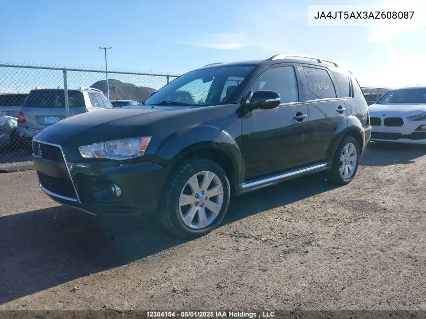 2010 Mitsubishi Outlander VIN: JA4JT5AX3AZ608087 Lot: 12304154