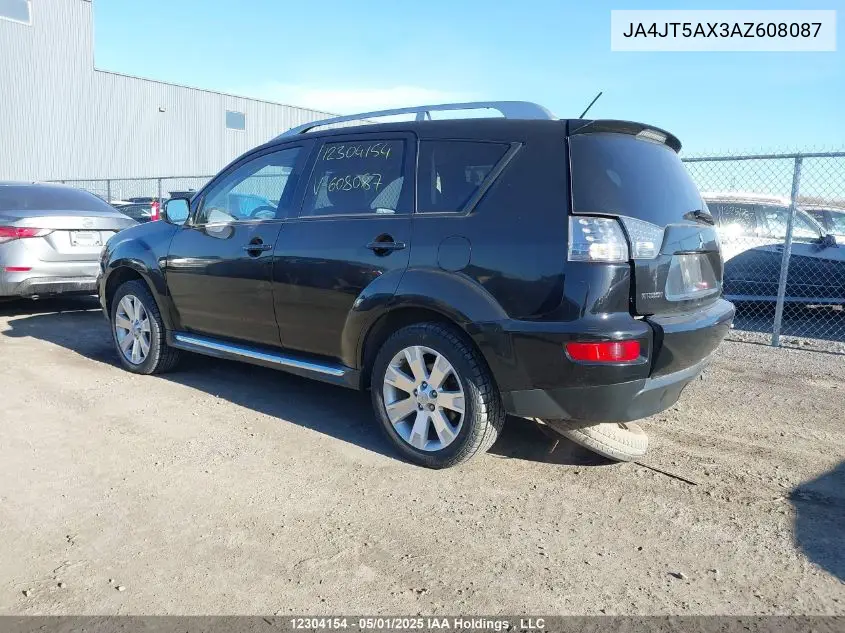 2010 Mitsubishi Outlander VIN: JA4JT5AX3AZ608087 Lot: 12304154