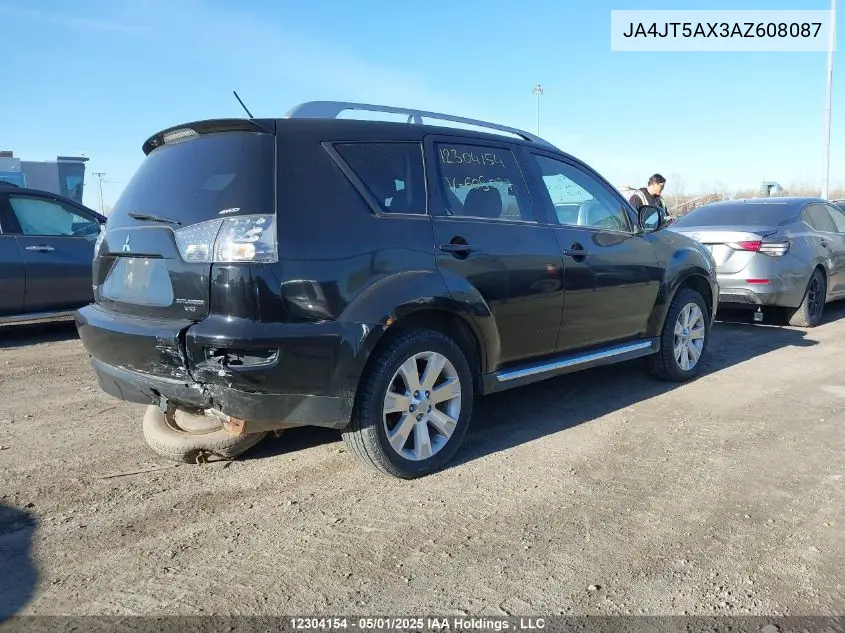 2010 Mitsubishi Outlander VIN: JA4JT5AX3AZ608087 Lot: 12304154