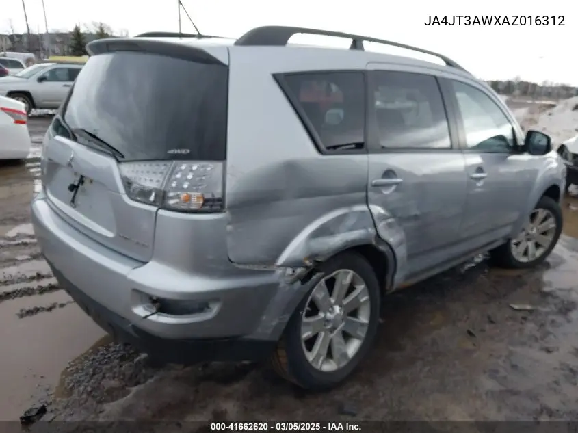 2010 Mitsubishi Outlander Se VIN: JA4JT3AWXAZ016312 Lot: 41662620