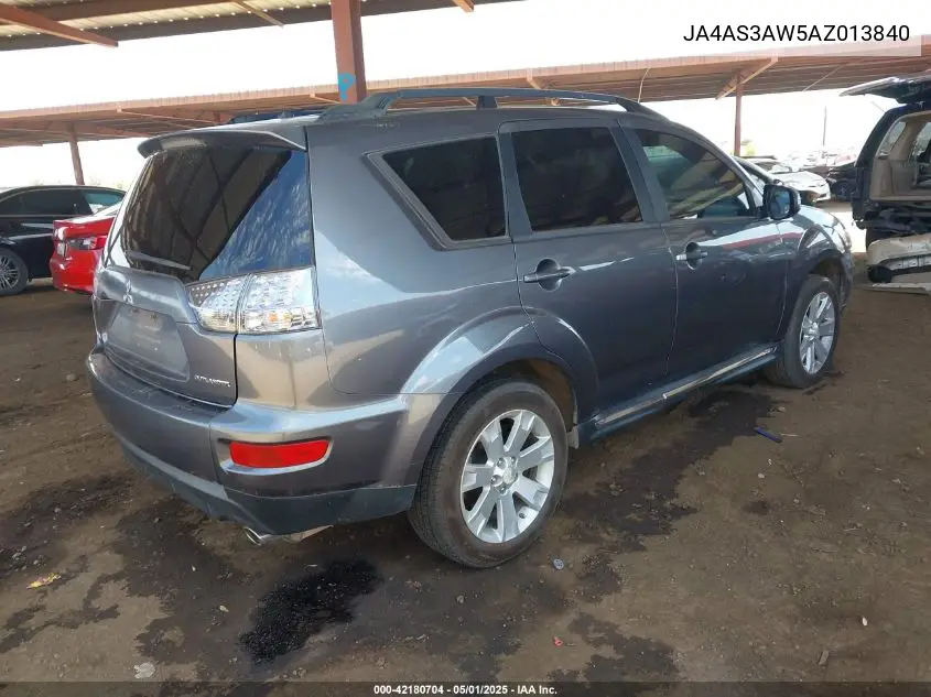 2010 Mitsubishi Outlander Se VIN: JA4AS3AW5AZ013840 Lot: 42180704