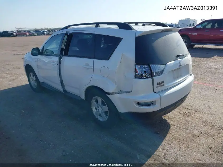 2010 Mitsubishi Outlander Es VIN: JA4AT2AW3AZ013391 Lot: 42220006