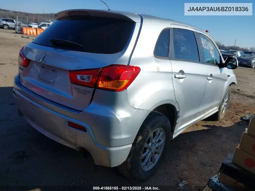 2011 Mitsubishi Outlander Sport Es VIN: JA4AP3AU6BZ018336 Lot: 41565155
