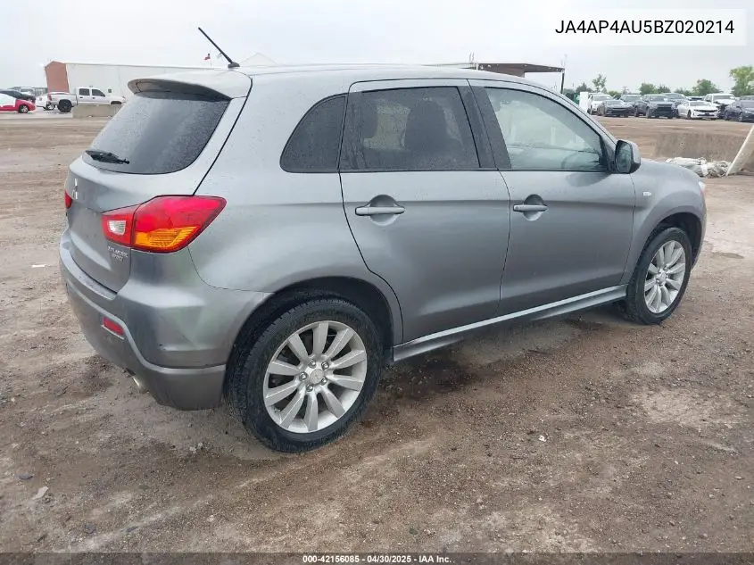 2011 Mitsubishi Outlander Sport Se VIN: JA4AP4AU5BZ020214 Lot: 42156085