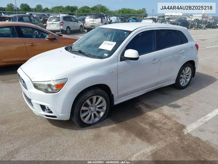 2011 Mitsubishi Outlander Sport Se VIN: JA4AR4AU2BZ025218 Lot: 42235301