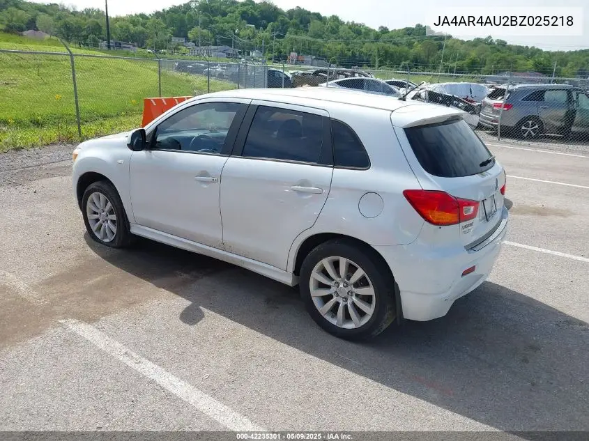 2011 Mitsubishi Outlander Sport Se VIN: JA4AR4AU2BZ025218 Lot: 42235301
